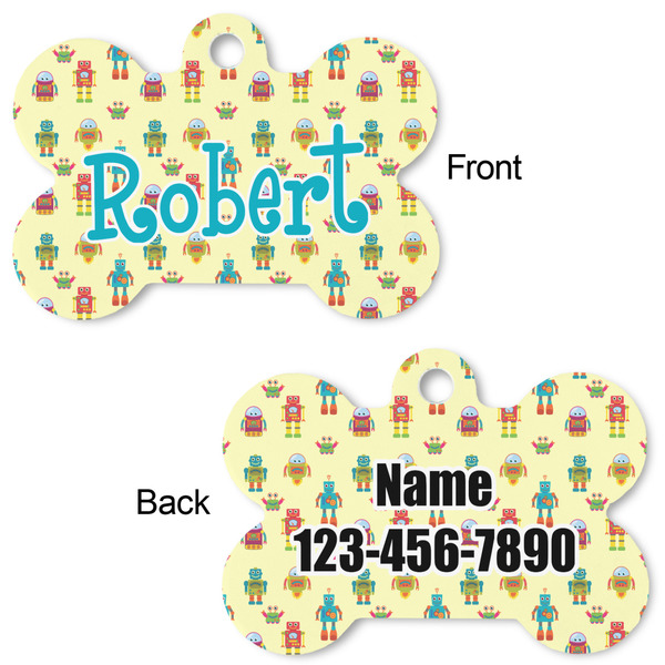 Robot Bone Shaped Dog ID Tag - Large - Approval
