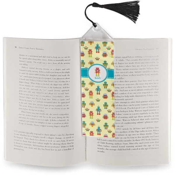 Robot Bookmark with tassel - In book