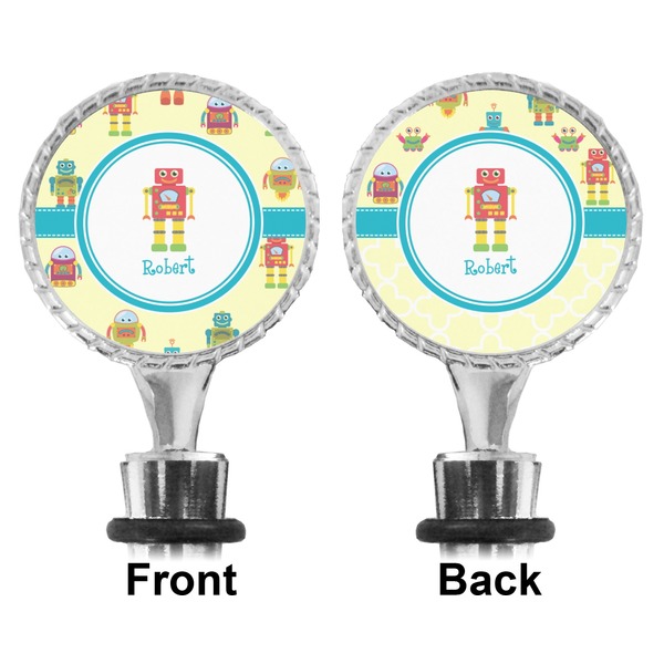 Robot Bottle Stopper - Front and Back