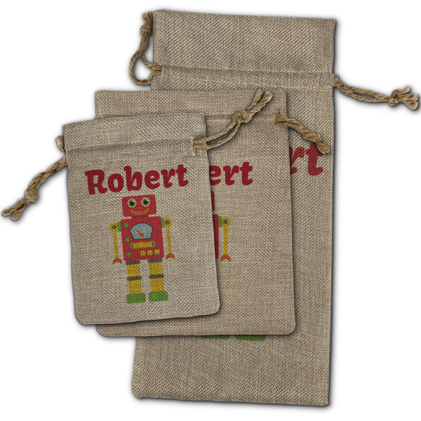 Robot Burlap Gift Bags - (PARENT MAIN) All Three
