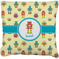 Robot Faux-Linen Throw Pillow 16" (Personalized)