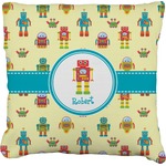 Robot Faux-Linen Throw Pillow 18" (Personalized)