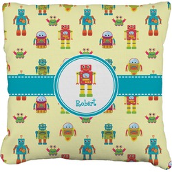 Robot Faux-Linen Throw Pillow 20" (Personalized)