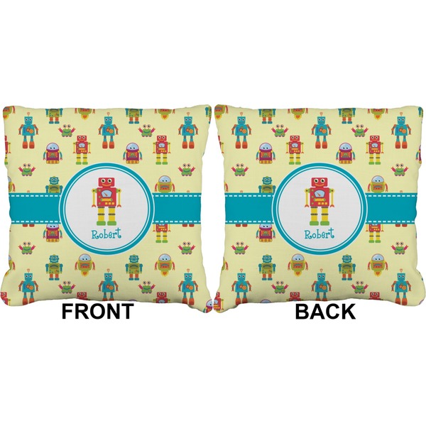 Robot Burlap Pillow Approval