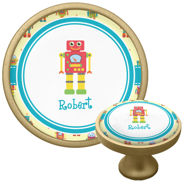 Custom Robot Cabinet Knob - Gold (Personalized)