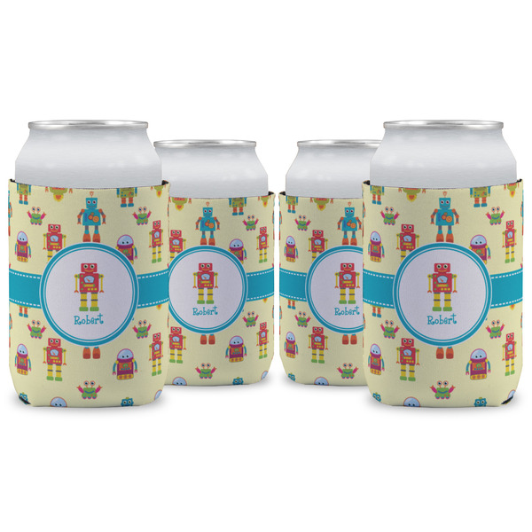 Custom Robot Can Cooler (12 oz) - Set of 4 w/ Name or Text
