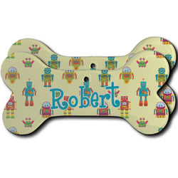Robot Ceramic Dog Ornament - Front & Back w/ Name or Text
