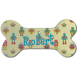 Robot Ceramic Dog Ornament - Front w/ Name or Text