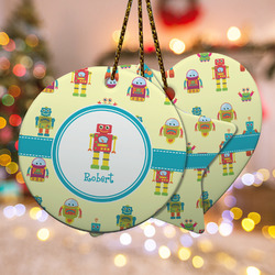 Robot Ceramic Ornament w/ Name or Text