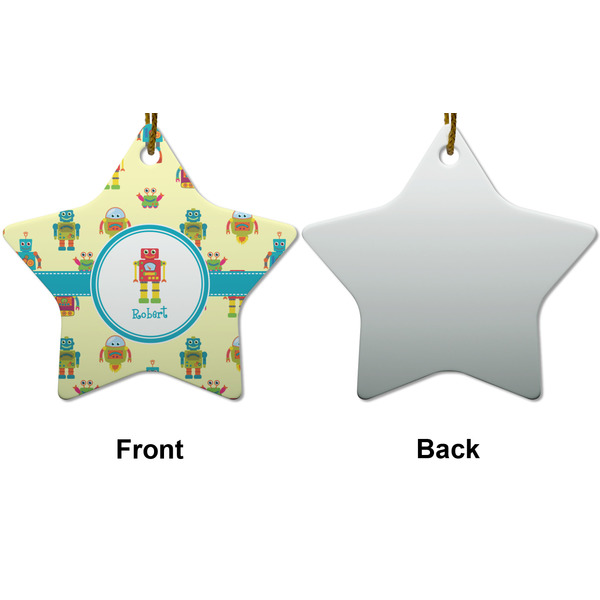 Robot Ceramic Flat Ornament - Star Front & Back (APPROVAL)