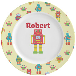 Robot Ceramic Dinner Plates (Set of 4) (Personalized)