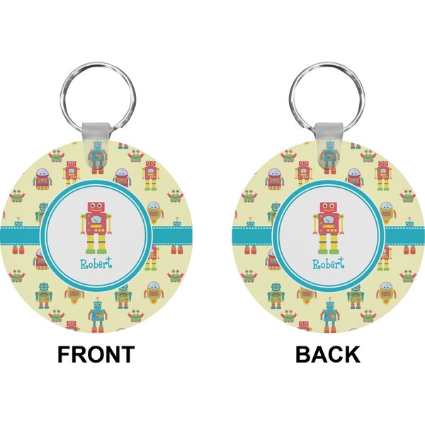 Robot Circle Keychain (Front + Back)