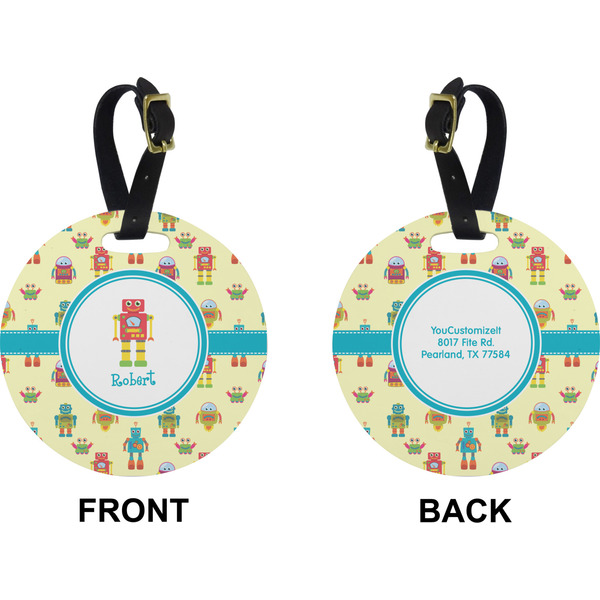 Robot Circle Luggage Tag (Front + Back)