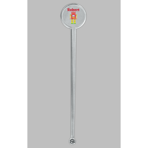 Robot Clear Plastic 7" Stir Stick - Round - Single Stick