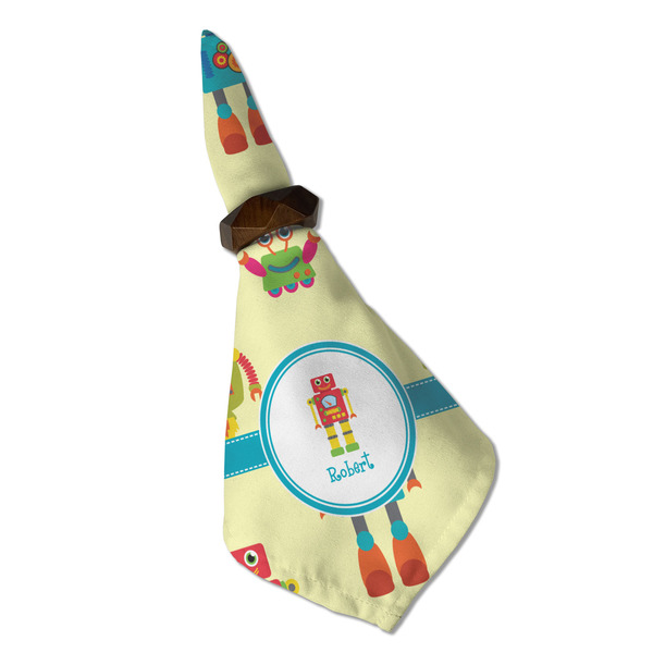 Robot Cloth Napkins - Personalized Dinner (Folded in Ring) (MAIN)
