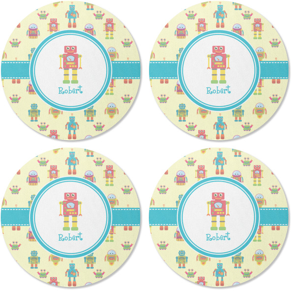 Robot Coaster Round Rubber Back - Apvl