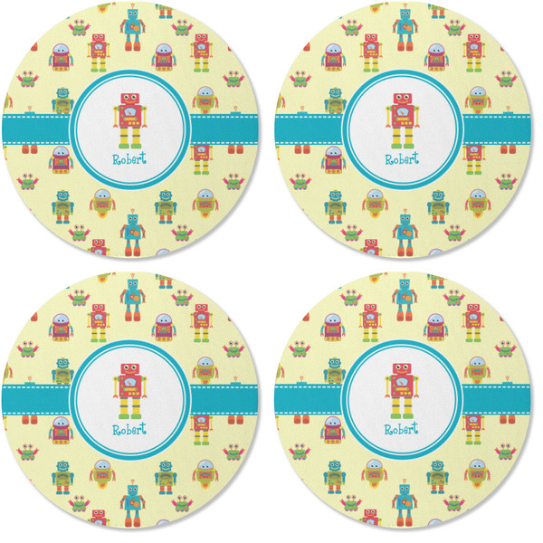 Robot Coaster Round Rubber Back - Apvl