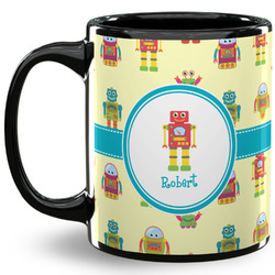 Robot 11 Oz Coffee Mug - Black (Personalized)