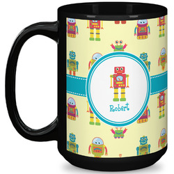Robot 15 Oz Coffee Mug - Black (Personalized)
