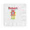Robot Coined Cocktail Napkin - Front View