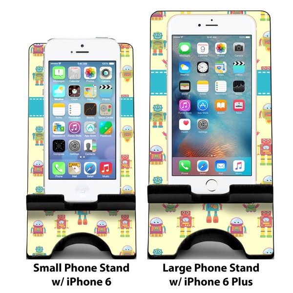 Robot Compare Phone Stand Sizes - with iPhones