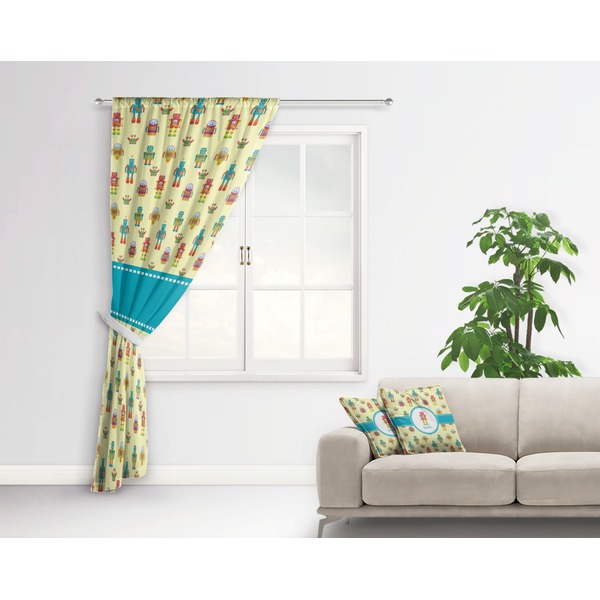 Robot Curtain With Window and Rod - in Room Matching Pillow