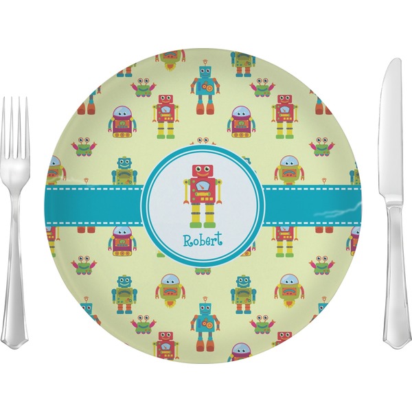 Custom Robot Glass Lunch / Dinner Plate 10" (Personalized)