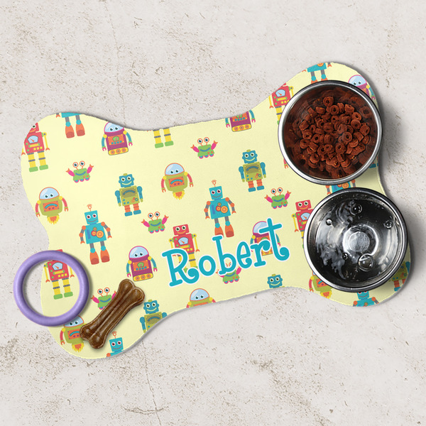 Robot Dog Bone Shaped Mat Lifestyle