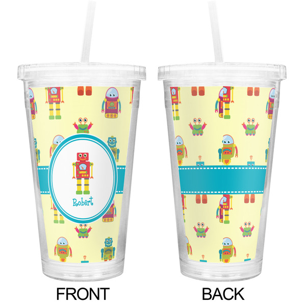 Robot Double Wall Tumbler with Straw - Approval