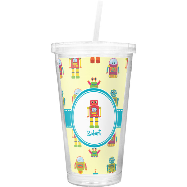 Custom Robot Double Wall Tumbler with Straw (Personalized)