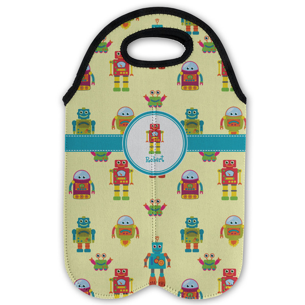 Robot Double Wine Tote - Flat (new)