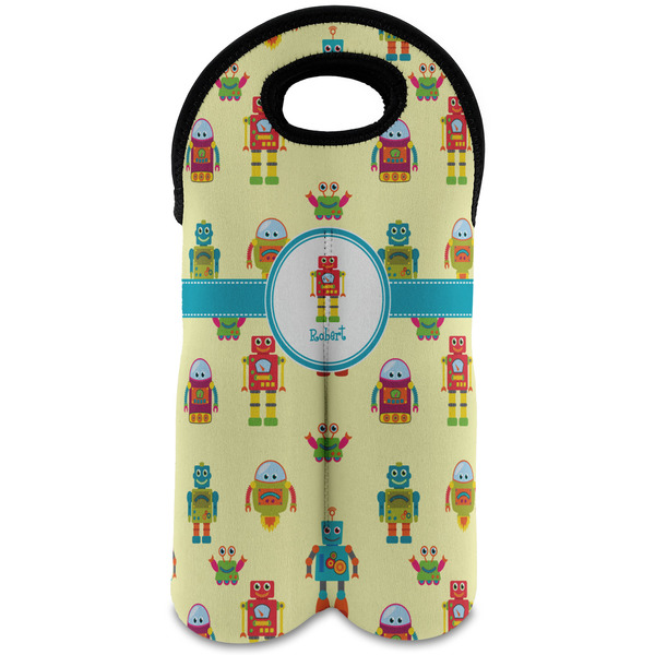 Custom Robot Wine Tote Bag (2 Bottles) (Personalized)