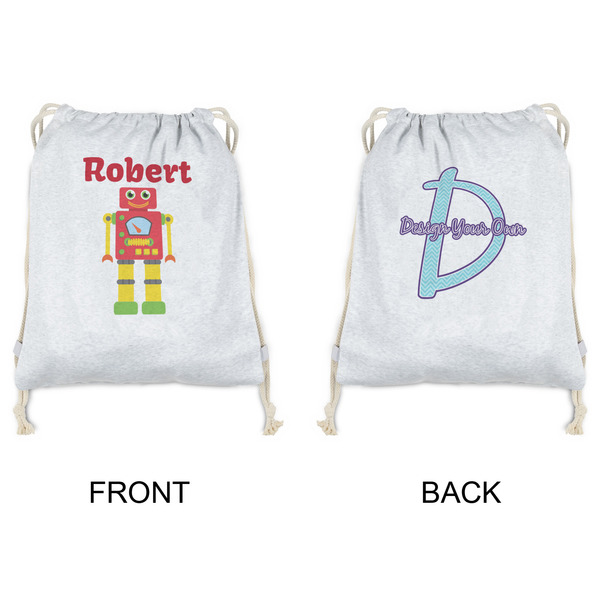 Robot Drawstring Backpacks - Sweatshirt Fleece - Double Sided - APPROVAL