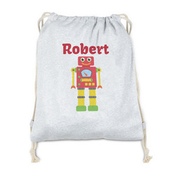 Robot Drawstring Backpack - Sweatshirt Fleece - Double Sided (Personalized)