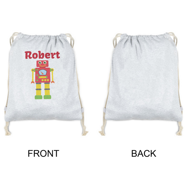 Robot Drawstring Backpacks - Sweatshirt Fleece - Single Sided - APPROVAL