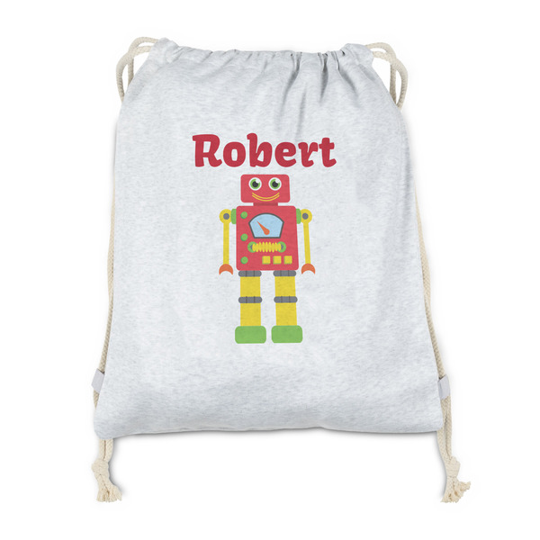 Custom Robot Drawstring Backpack - Sweatshirt Fleece (Personalized)