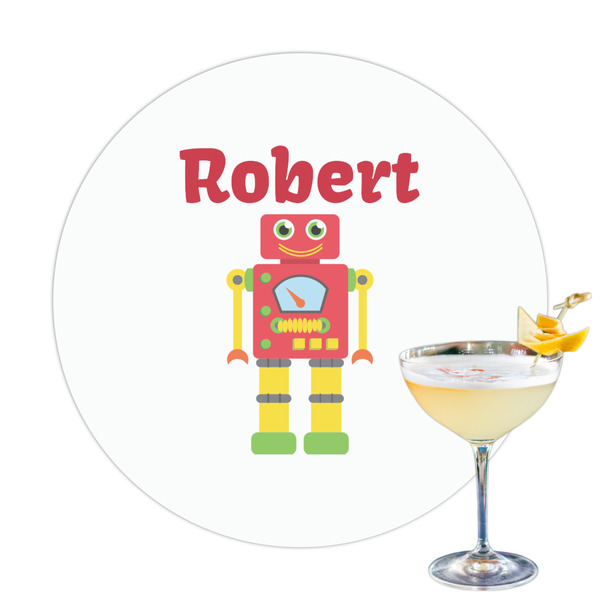 Custom Robot Printed Drink Topper - 3.25" (Personalized)