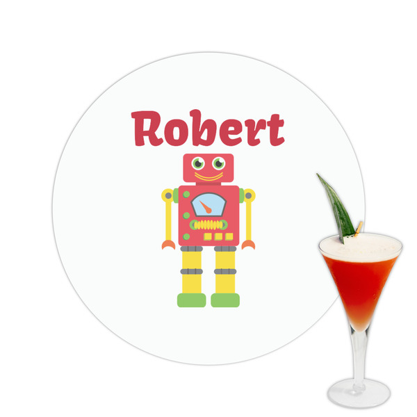 Custom Robot Printed Drink Topper -  2.5" (Personalized)