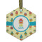 Robot Frosted Glass Ornament - Hexagon