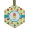 Robot Flat Glass Ornament - Hexagon w/ Name or Text