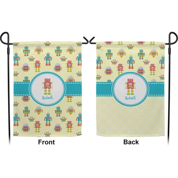 Robot Garden Flag - Double Sided Front and Back