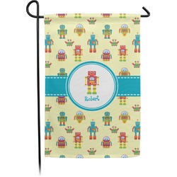 Robot Small Garden Flag - Double Sided w/ Name or Text