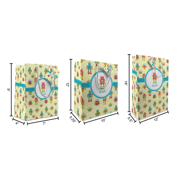 Robot Gift Bags - All Sizes - Dimensions