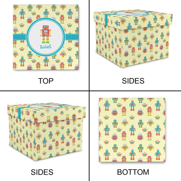 Robot Gift Boxes with Lid - Canvas Wrapped - Large - Approval