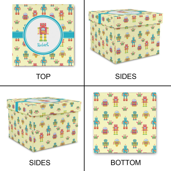 Robot Gift Boxes with Lid - Canvas Wrapped - Small - Approval