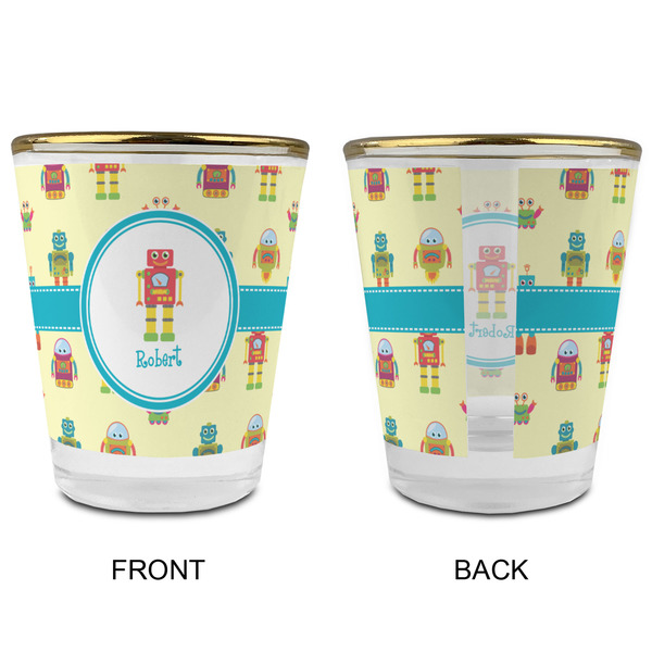 Robot Glass Shot Glass - with gold rim - APPROVAL
