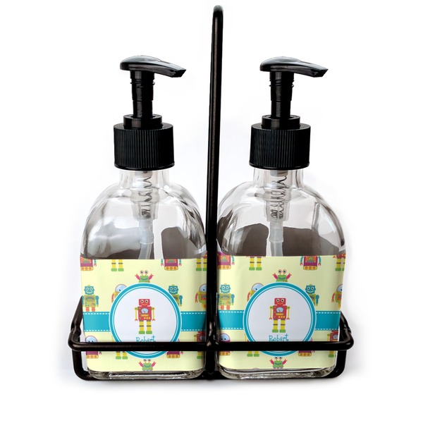Custom Robot Glass Soap & Lotion Bottle Set (Personalized)
