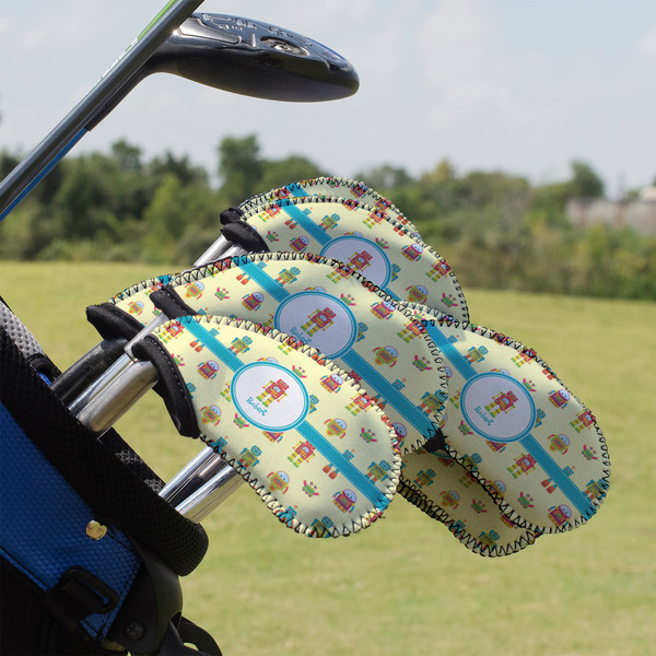 Custom Robot Golf Club Iron Cover - Set of 9 (Personalized)