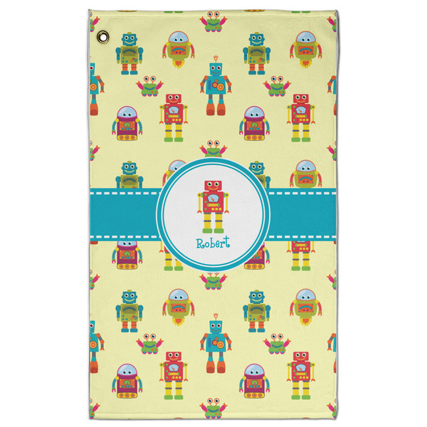 Custom Robot Golf Towel - Poly-Cotton Blend w/ Name or Text