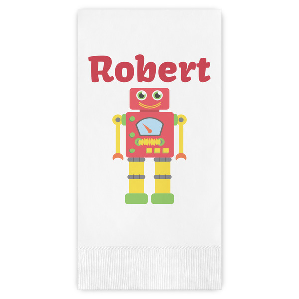 Custom Robot Guest Napkins - Full Color - Embossed Edge (Personalized)